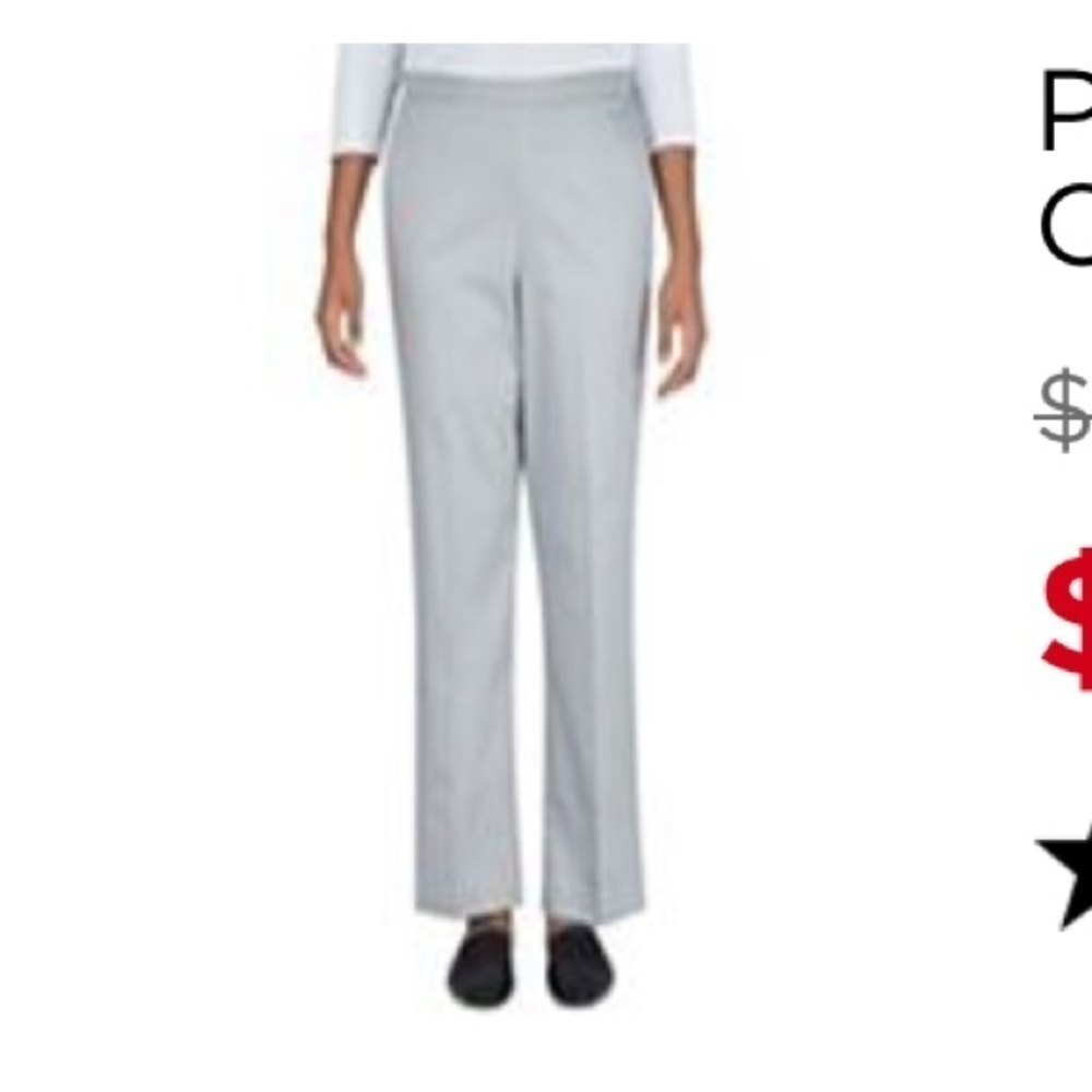 NWT Alfred Dunner Petite Grey Work Pants